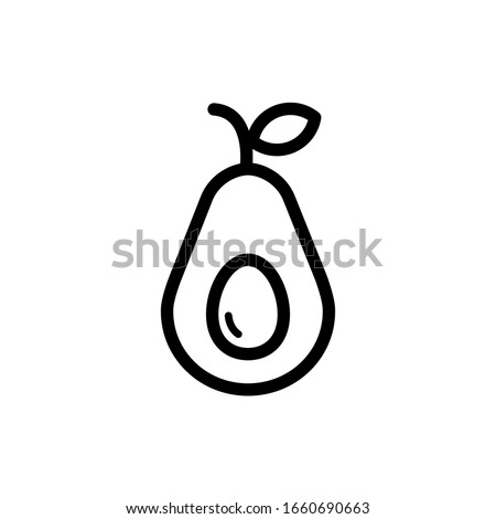 avocado outline icon fruit and vegetable Royalty-Free Stock Photo #1660690663