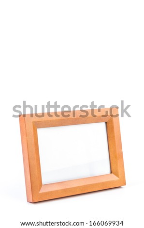 Wood frame on isolated white background