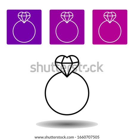 ring, heart icon . Simple outline vector of Love purple set for UI and UX, website or mobile application