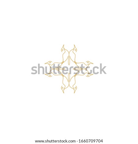 Circle ornamen decorations Golden Ornamen For Logo Place - Vector