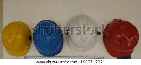 safety helmet. helmet for work. project. and avoid disaster