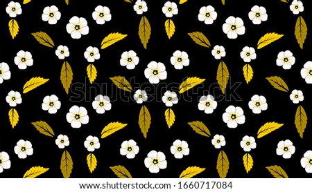 Seamless pattern flowers vector. The motif is inspired by flowers in Indonesia called "Liquanyu flowers". Very good for textile fabric motifs, paper, bags, bed linen, curtains and background.