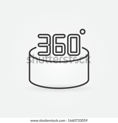 360 degrees vector minimal concept outline icon or logo