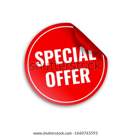 Red banner special offer Vector illustration Isolated on white background eps 10 Royalty-Free Stock Photo #1660763593