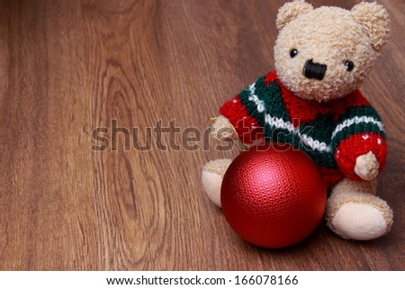 Christmas decoration over wooden background