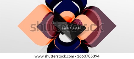 Abstract background - geometric cut paper design flower or square shape composition. Illustration For Wallpaper, Banner, Background, Card, Book Illustration, landing page