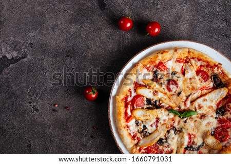 Mixture tasty pizza Italian food top view
