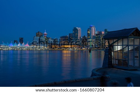 Vancouver with Canada Place Sails at night