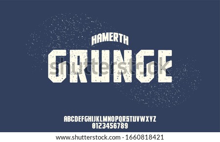 hamerth grunge , multi purpose vintage or retro font, with grunge or rugged texture Royalty-Free Stock Photo #1660818421