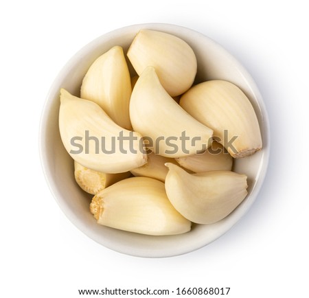 Fresh garlic isolated on white background Royalty-Free Stock Photo #1660868017