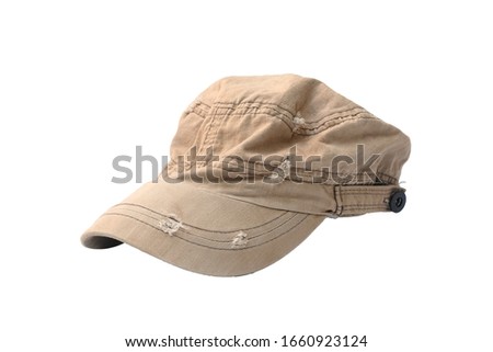 brown cap isolated on white background.