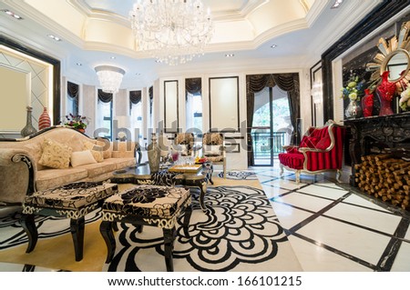 luxury living room with nice decoration