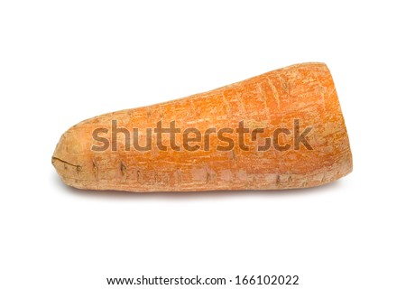 large organic carrot isolated on white background