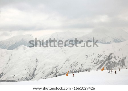 Mountains ski resort Gudauri Georgia - nature and sport background.