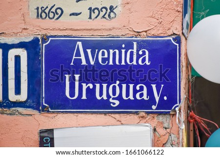 
Uruguay street name plate in Mexico city.