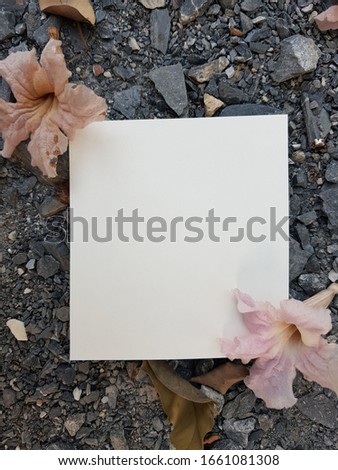 Photo Frame, Blank canvas on the ground, stone floor