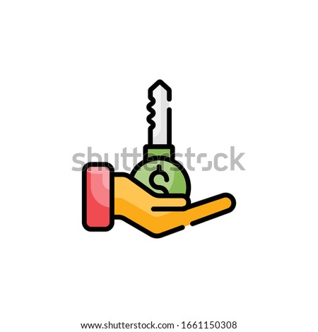 Key to Success Vector Style illustration. Business and Finance Filled Outline Icon.