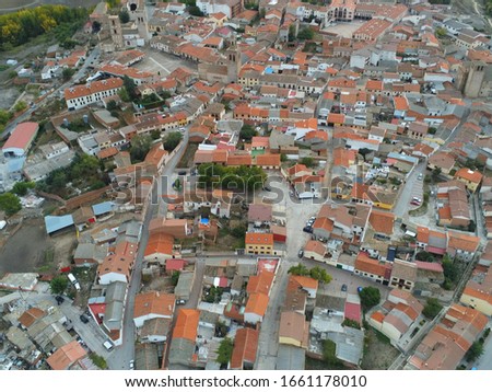 Aerial view in Arevalo, Avila,Spain. Drone Photo