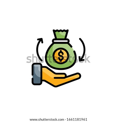 Return of investment Vector Style illustration. Business and Finance Filled Outline Icon.