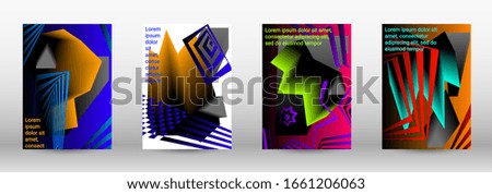 Minimum vector coverage. A set of modern abstract covers. Trendy cover design of curved lines, geometric shapes. Vector illustration. EPS 10.