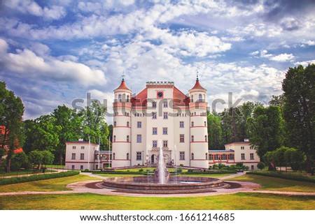 Summer scene with white romanticism Palace