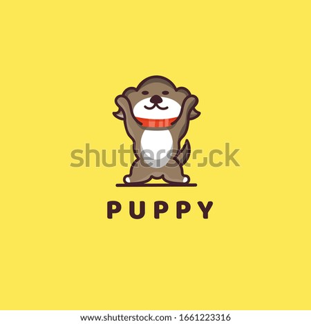 Cute puppy logo design vector graphics
