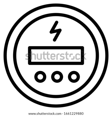 Analog Kilowatt hour electric metere concept, Digital power supply meter on white background, Front View  Energy Consumption Measurement Device Vector Icon design Royalty-Free Stock Photo #1661229880