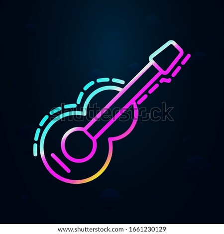 guitar in nolan style icon. Simple thin line, outline vector of birthday icons for ui and ux, website or mobile application