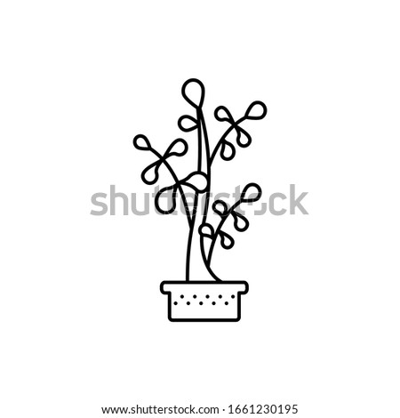 Jade plant icon. Simple line, outline vector elements of house plants for ui and ux, website or mobile application