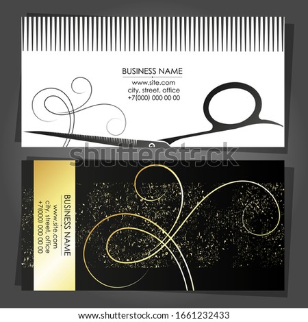 Business card for beauty salon and hairdresser hair stylist