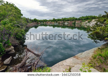 Old granite quarry at Halibut Point State Park in Rockport, Massachusetts