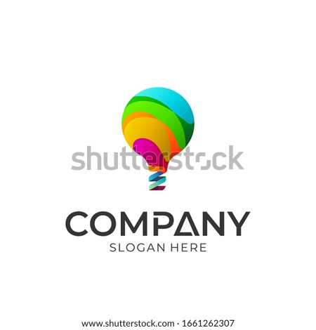 Air Balloon Logo Design with Colorful Style