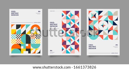 Set of geometric design cards. Applicable for Covers, Voucher, Posters, Flyers and Banner Designs. Royalty-Free Stock Photo #1661373826