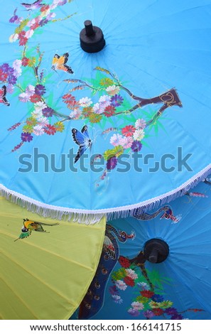 colorful thai local umbrella