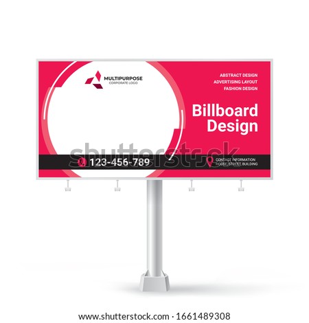 Billboard sign, banner design ideas for outdoor advertising, inspirational graphic design for placing photos and text, vector red background	
 Royalty-Free Stock Photo #1661489308