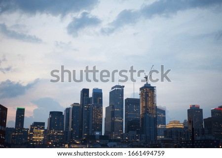Quebec Canada Montreal Skyline dusk twilight 