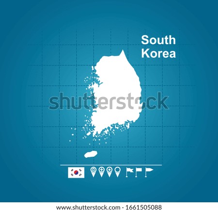 South Korea map. Vector illustration.