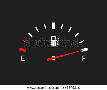 Fuel indicators gas meter. Gauge vector tank full icon. Car dial petrol gasoline dashboard Royalty-Free Stock Photo #1661595316