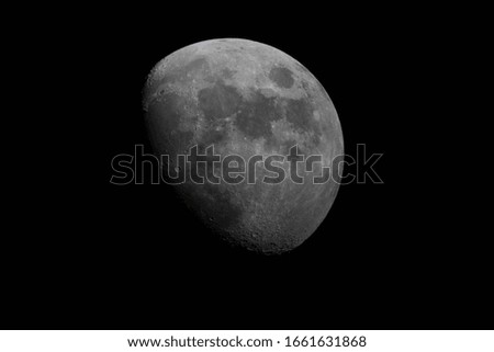 Waxing gibbous moon in space
