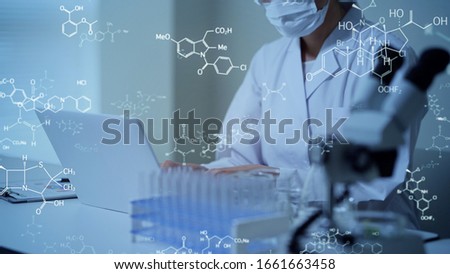 Chemical experiment concept. pharmacy. Scientist. Laboratory. Royalty-Free Stock Photo #1661663458