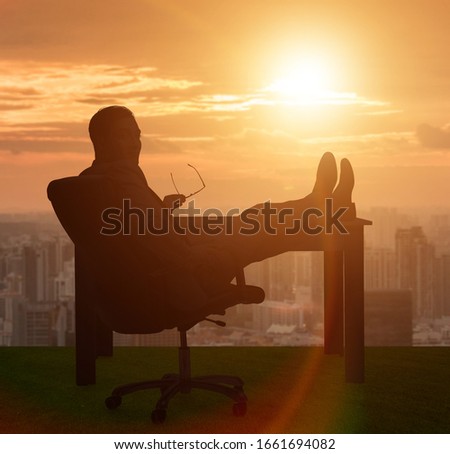 Businessman relaxing in the office