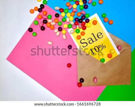 candy envelope discount flyer 10%