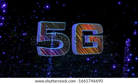 5G fiber  Mobile internet, Communication technology for internet of things business. Global world network and telecommunication on earth cryptocurrency blockchain and IoT,high-speed mobile networks