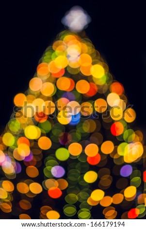 Christmas Background Made of Colorful Christmas Tree Lights Bokeh