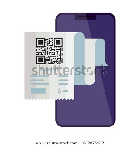 qr code paper and smartphone design of technology scan information business price communication barcode digital and data theme Vector illustration