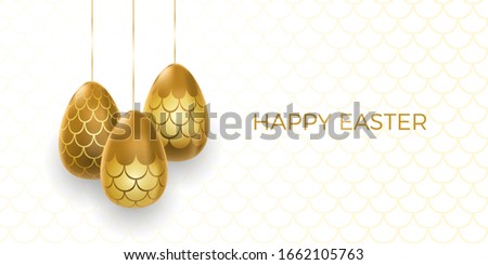 Easter eggs with  mermaid scales vector illustration
