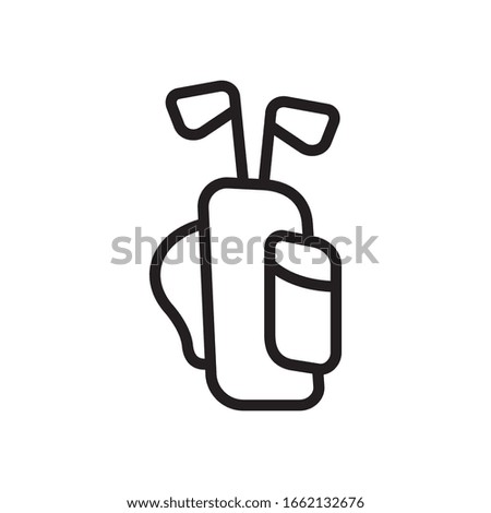 Golf bag with clubs icon in trendy outline style design. Vector graphic illustration. Suitable for website design, logo, app, and ui. Editable vector stroke. EPS 10.