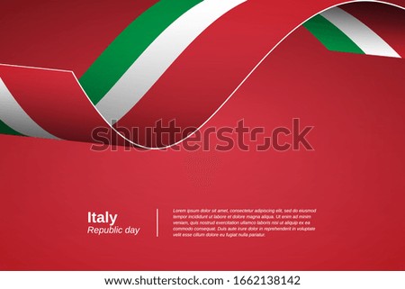 Happy republic day of Italy. Modern waving flag banner background. Greeting patriotic nation vector.