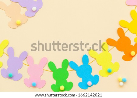 Banner Bunny Easter Garland. Rabbit garland baby shower. 1st Happy dirthday party.