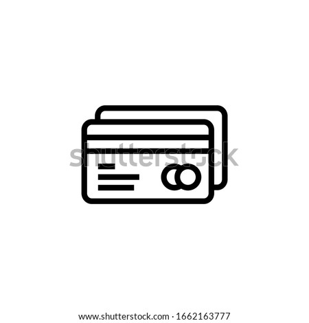 Debit payment icon in linear, outline icon isolated on white background Royalty-Free Stock Photo #1662163777